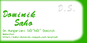 dominik saho business card